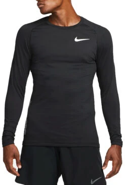 T-shirt Met Lange Mouwen Nike Pro Warm Sweatshirt Schwarz F010